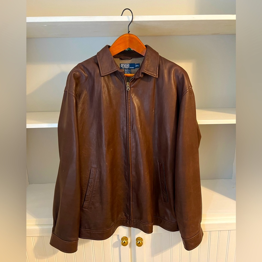 Men’s Brown Leather Ralph Lauren Jacet